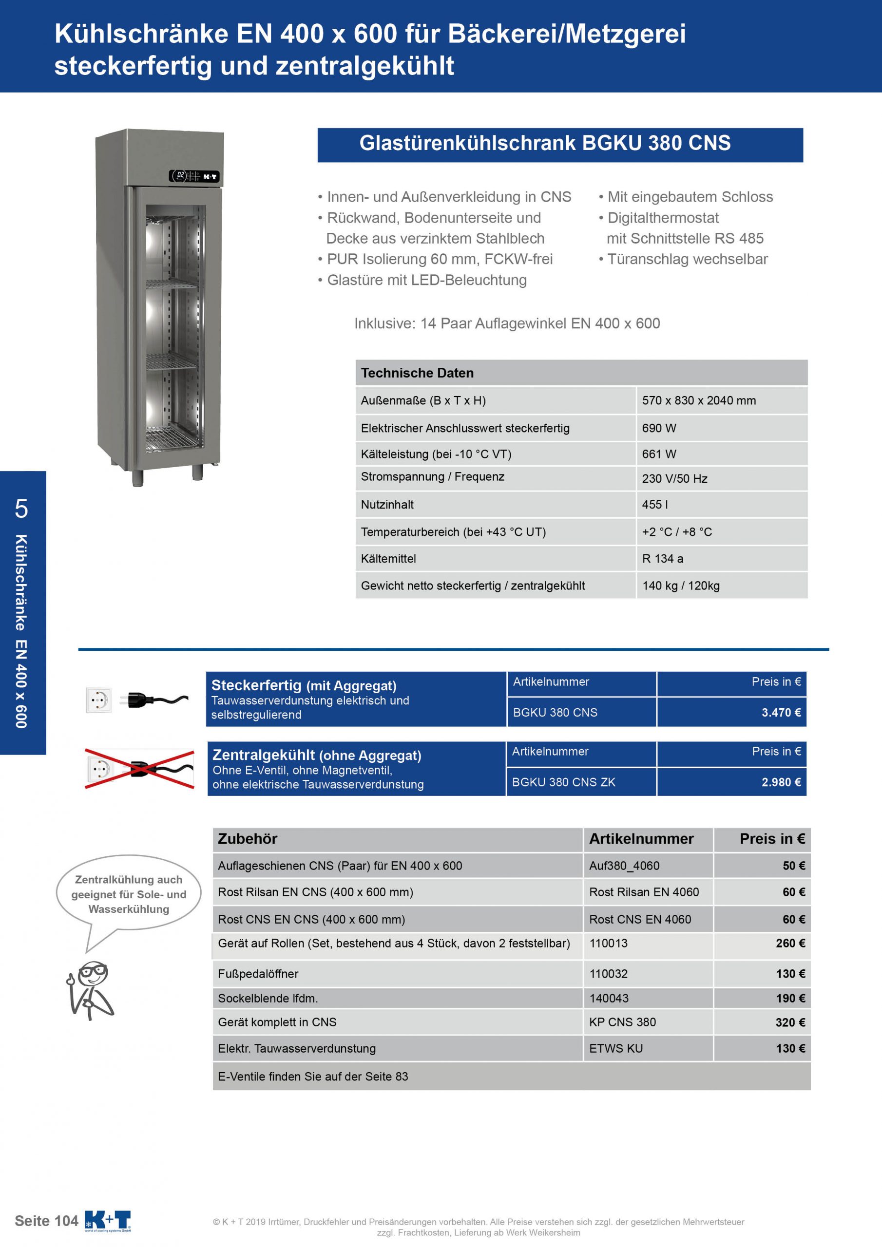 Kühlschränke Euronorm 400 x 600 Glastürenkühlschrank zentralgekühlt
