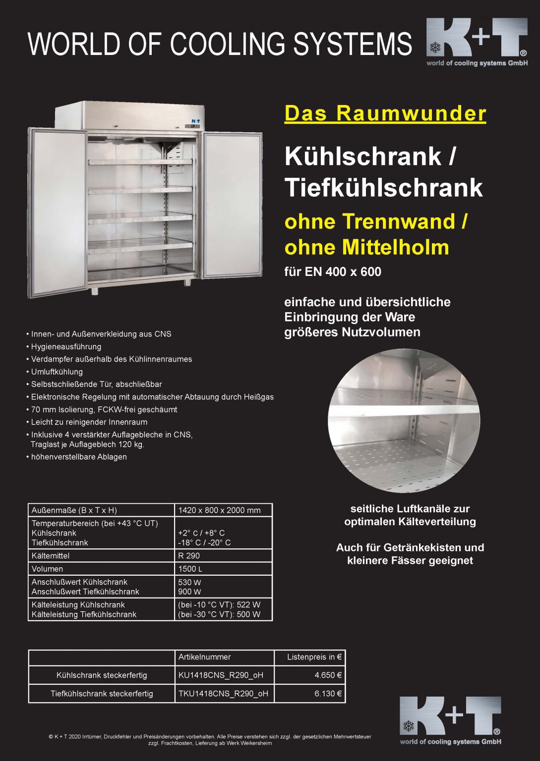 Kühlschrank KU1418 Ohne Mittelholm mit Listenpreisen