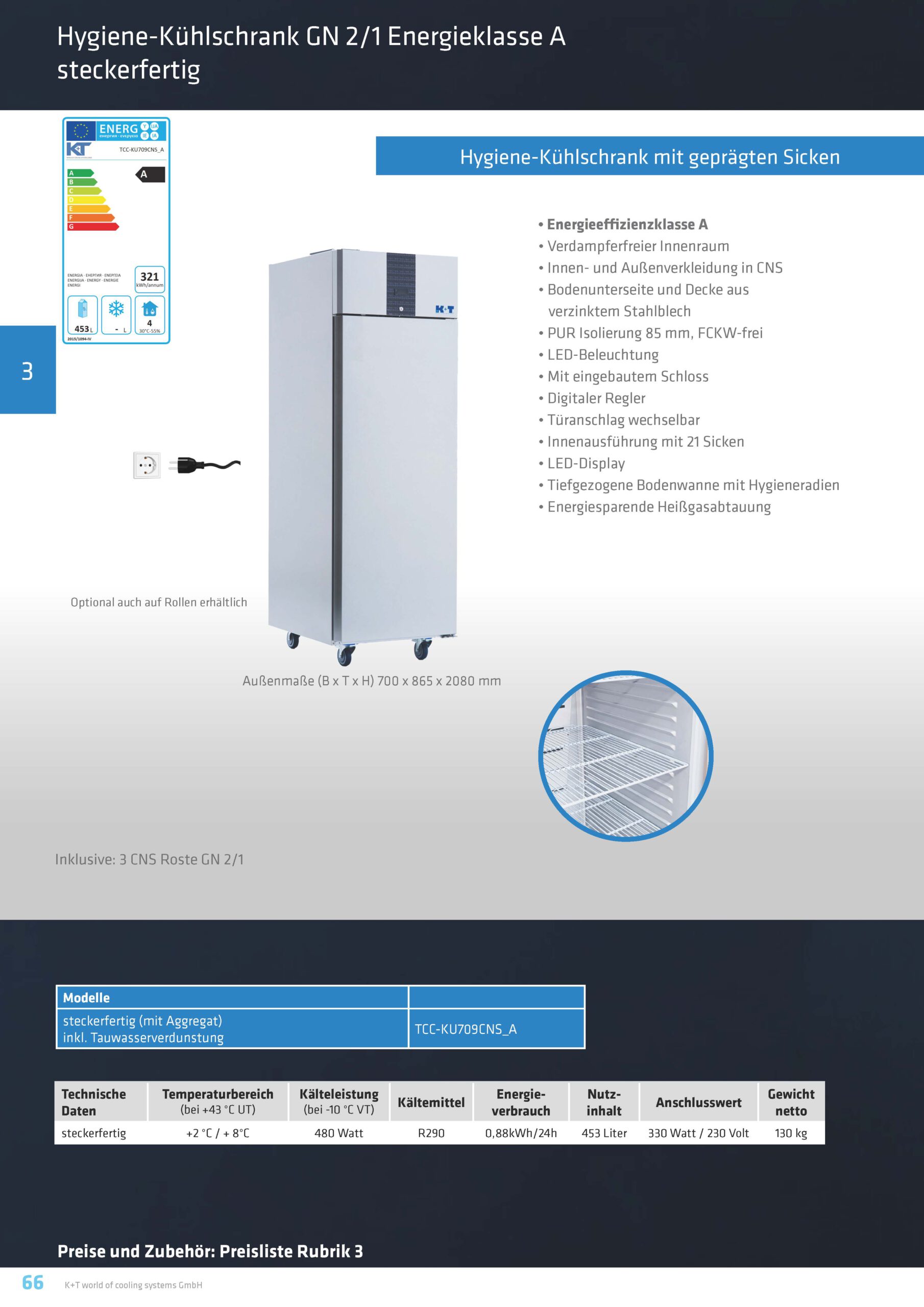 Kühlschränke GN 2_1 Hygienekühlschrank Energie A